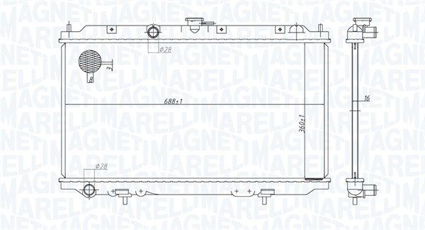 Радіатор, система охолодження двигуна, Magneti Marelli 350213176200