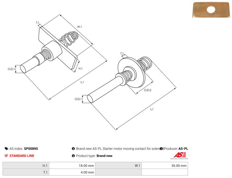 AS-PL SP0089S Repair Kit, starter