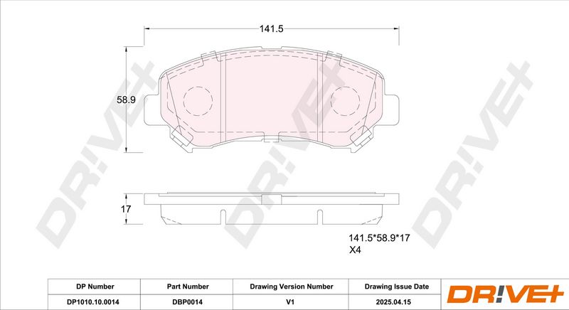 Set placute frana,frana disc DP1010.10.0014 Dr!ve+