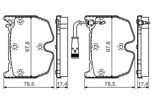 Комплект гальмівних накладок, дискове гальмо, Bosch 0986494364