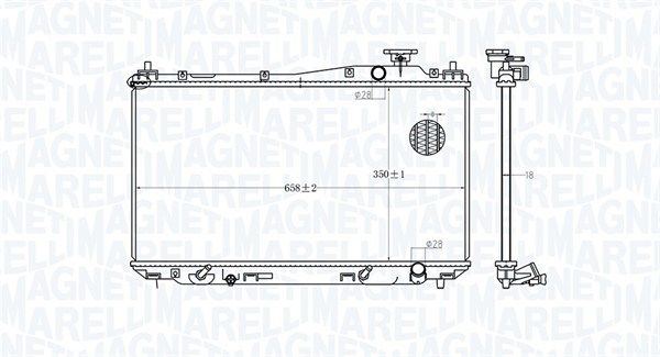 Радіатор, система охолодження двигуна, Magneti Marelli 350213182700