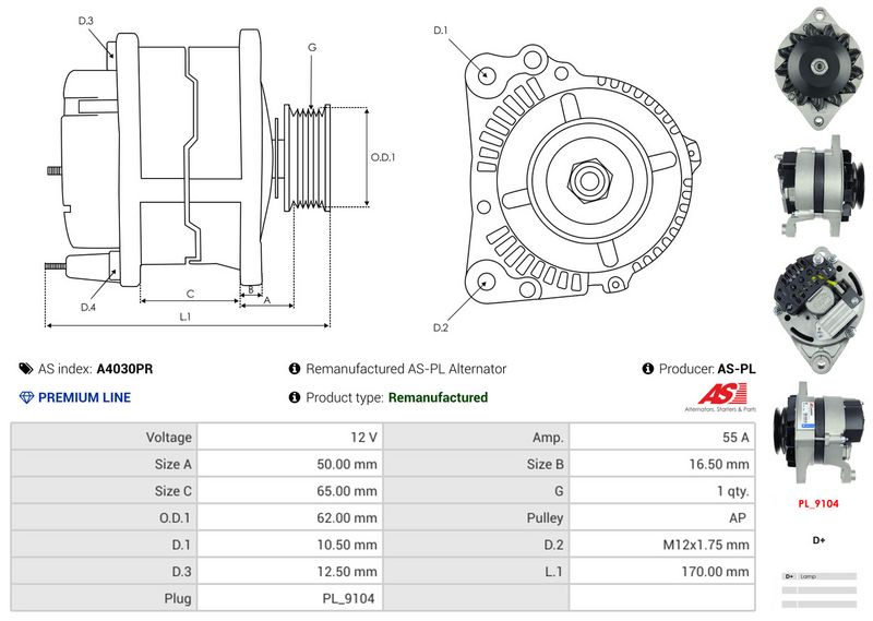 AS-PL A4030PR Alternator
