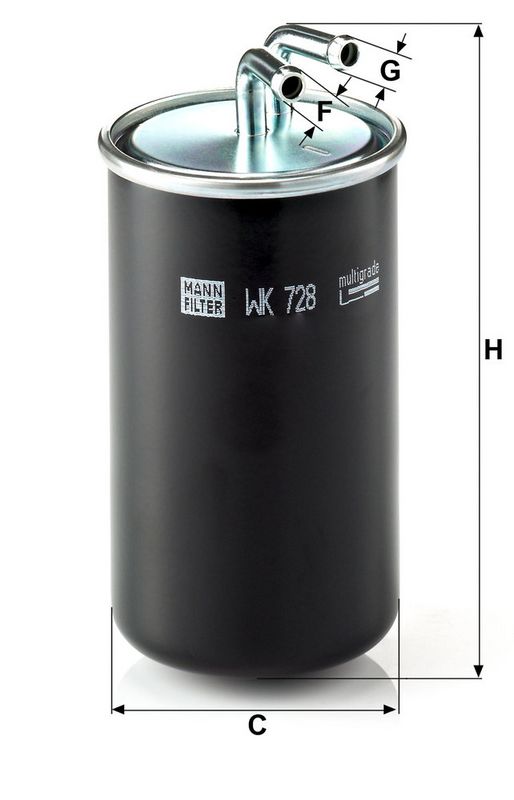 Kütusefilter, MANN-FILTER WK 728