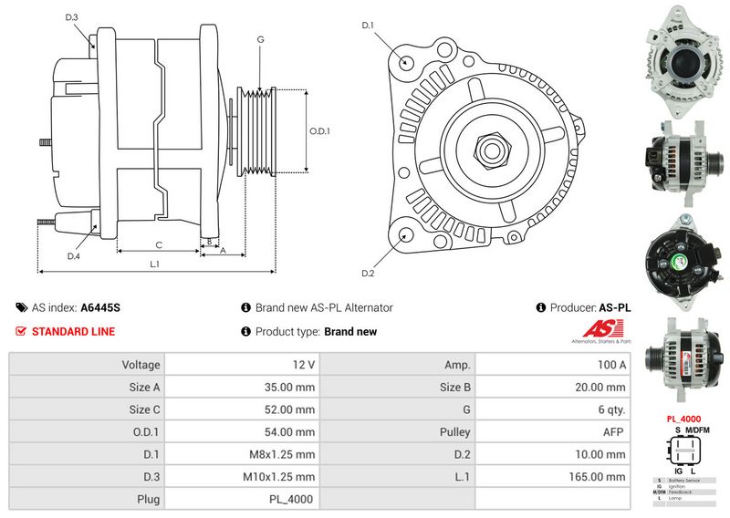 AS-PL A6445S Alternator