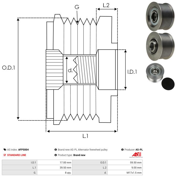 AS-PL AFP5004 Alternator Freewheel Clutch