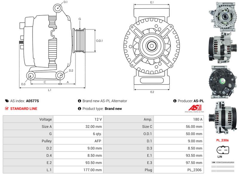 AS-PL A0577S Alternator