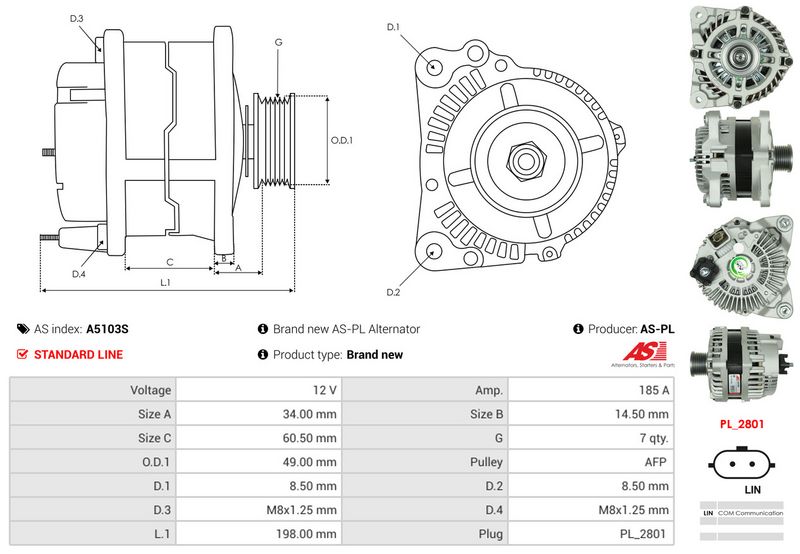 AS-PL A5103S Alternator