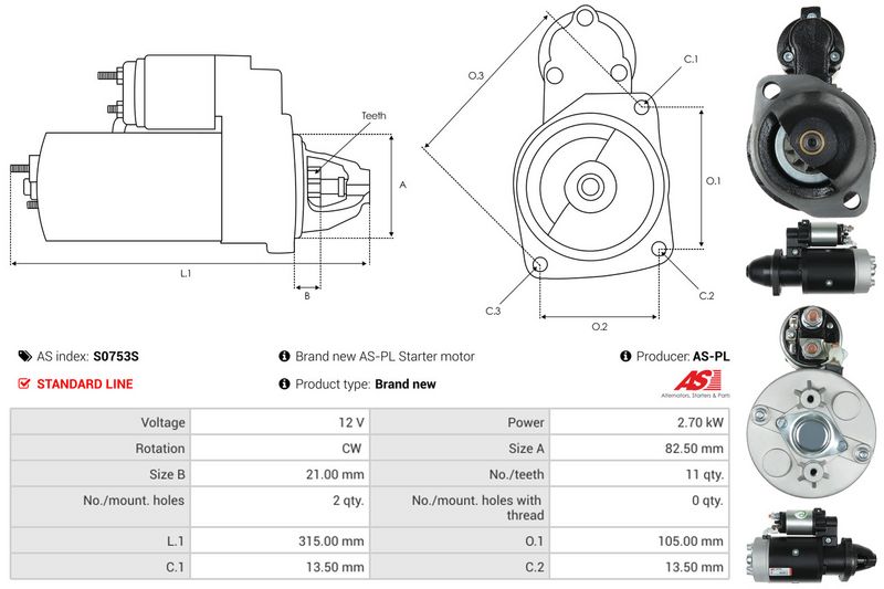 AS-PL S0753S Starter