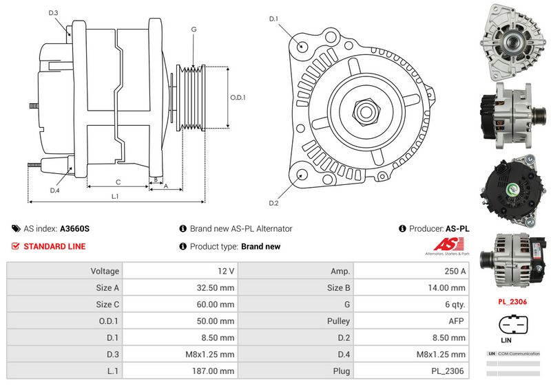 AS-PL A3660S Alternator