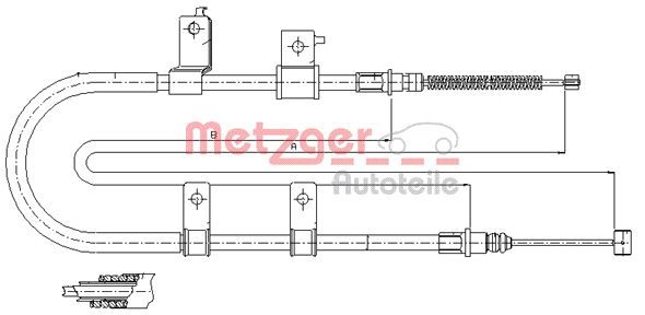 METZGER huzal, rögzítőfék 17.3505