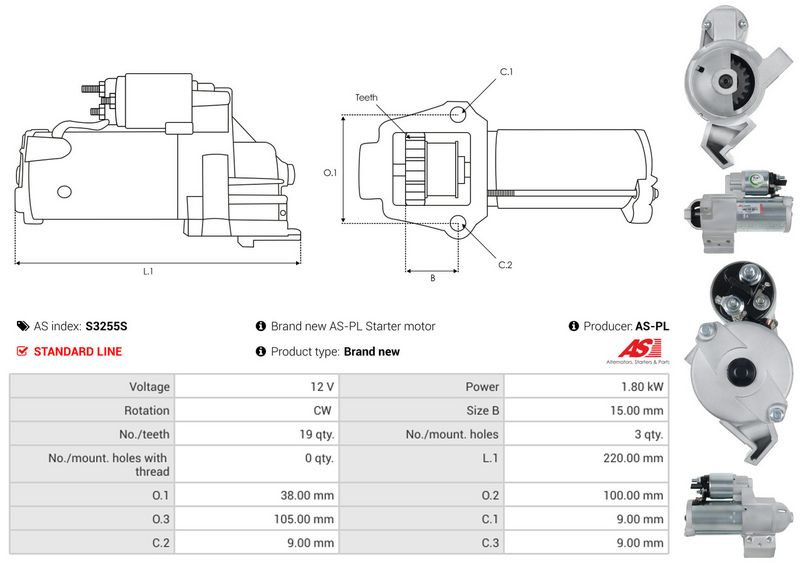 AS-PL S3255S Starteris