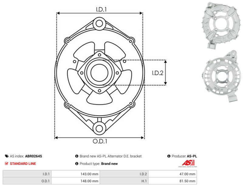 Kaitsekate, generaator, AS-PL ABR0264S