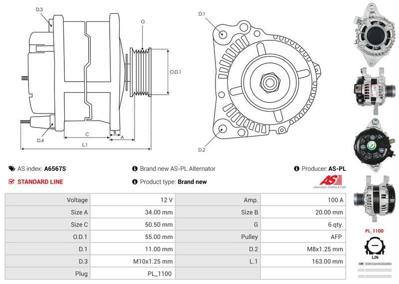 AS-PL A6567S Alternator