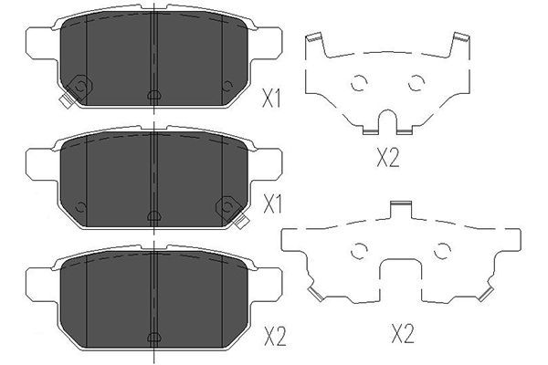 Комплект гальмівних накладок, дискове гальмо, Kavo Parts KBP-8526