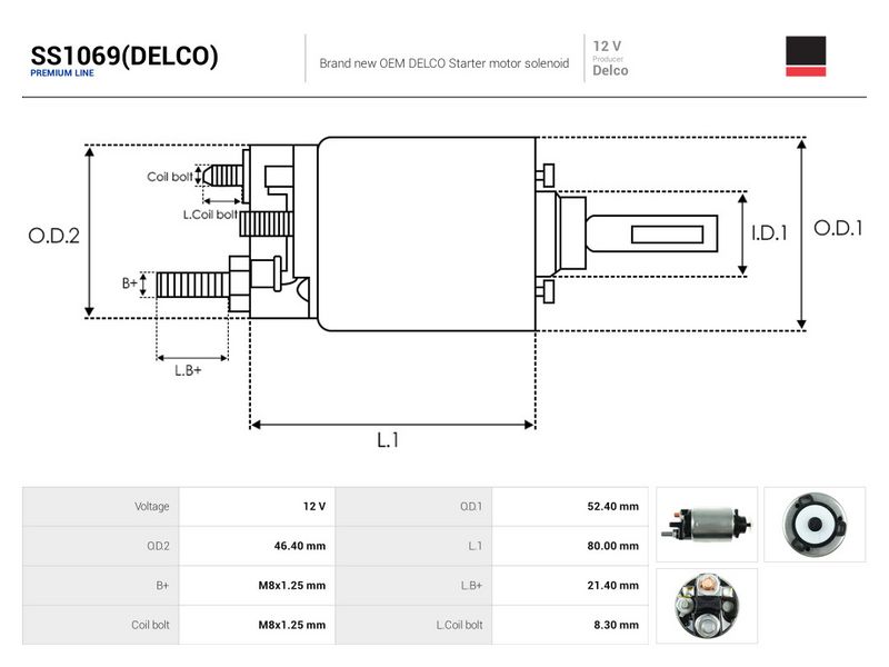 Magnetlülitus, starter, AS-PL SS1069(DELCO)