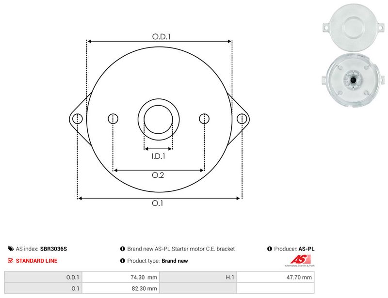 AS-PL SBR3036S Starter Lid, carburettor