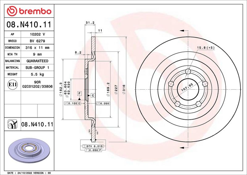 Piduriketas, BREMBO 08.N410.11