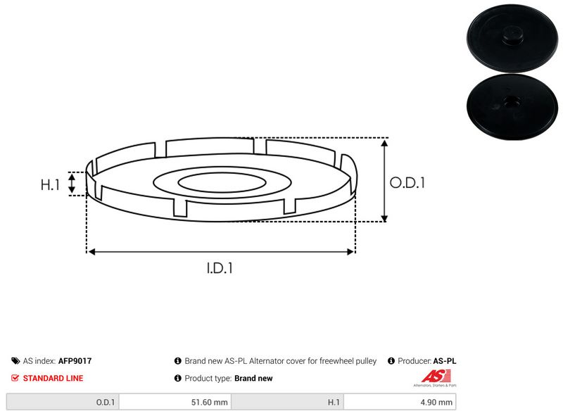 AS-PL AFP9017 Belt Pulley, alternator