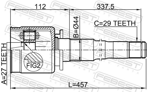 FEBEST 2911-DIIIFRH Joint Kit, drive shaft