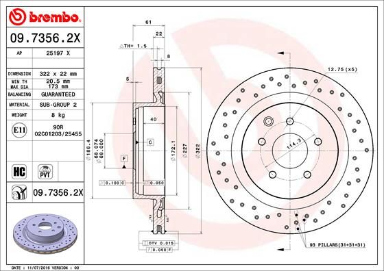 BREMBO Remschijf 09.7356.2X