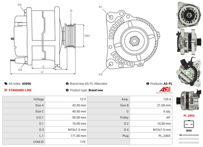 AS-PL A5096 Alternator