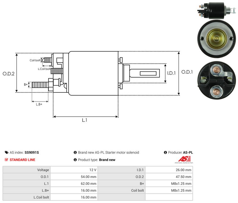 Magnetlülitus, starter, AS-PL SS9091S