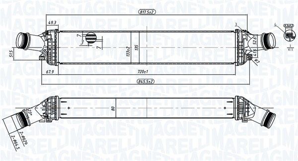 Охолоджувач наддувального повітря, Magneti Marelli 351319204430