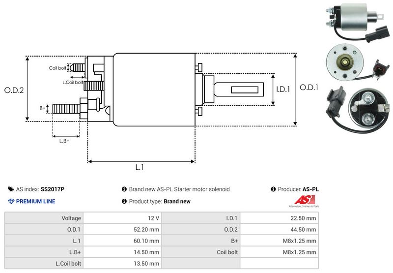 AS-PL SS2017P Solenoid Switch, starter