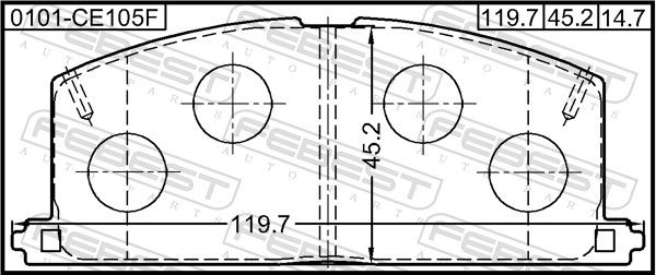 Комплект гальмівних накладок, дискове гальмо, Febest 0101-CE105F