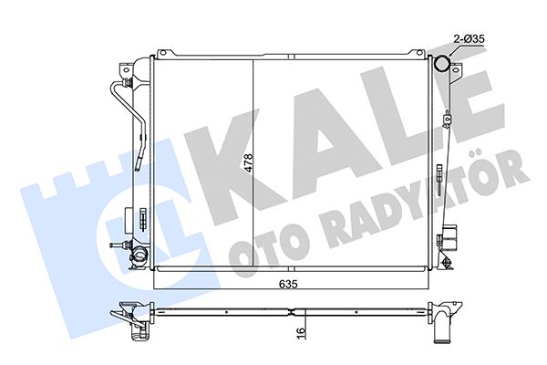 KALE HYUNDA Радиатор охолодження Sonata V,Grandeur 2.0/2.2CRDi 06-