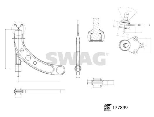 SWAG 33 10 7263 Control/Trailing Arm, wheel suspension