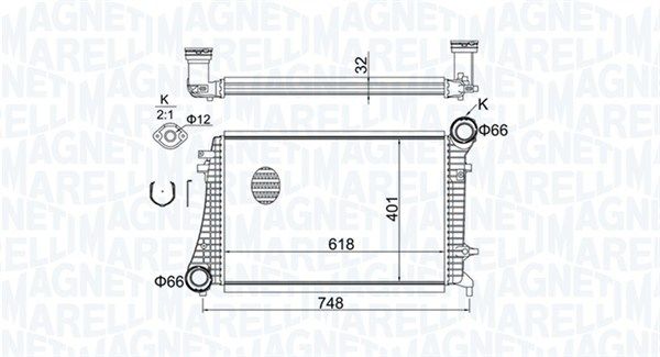 Охолоджувач наддувального повітря, Magneti Marelli 351319204240