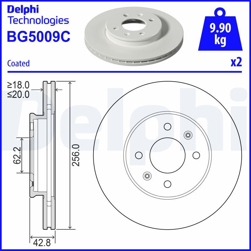 Гальмівний диск, Delphi BG5009C