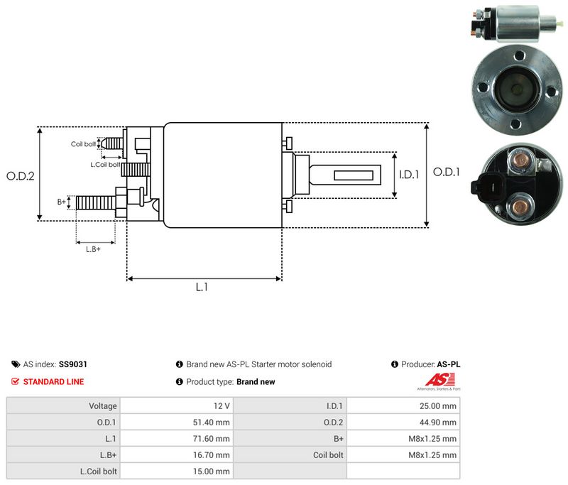 Magnetlülitus, starter, AS-PL SS9031