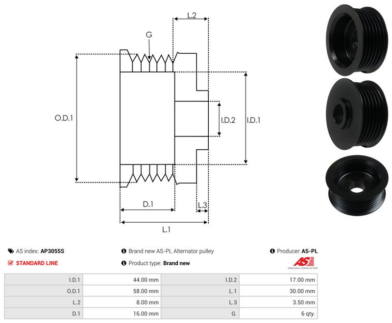 Rihmaratas, generaator, AS-PL AP3055S