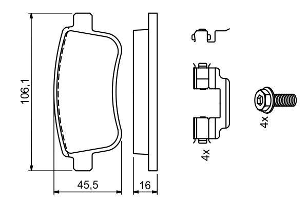BOSCH 0 986 494 735 Brake Pad Set, disc brake