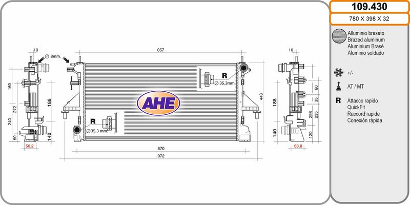 Radiateur+refroidissement+du+moteur AHE 109.430