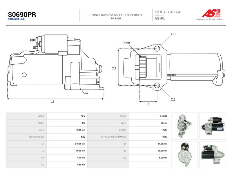 Starter, AS-PL S0690PR