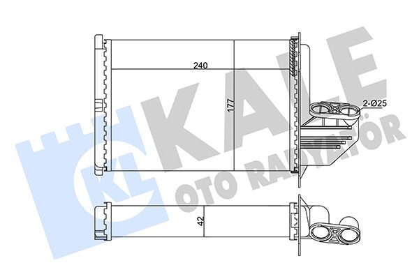 KALE OTO RADYATÖR 346470 - Heat Exchanger, interior heating