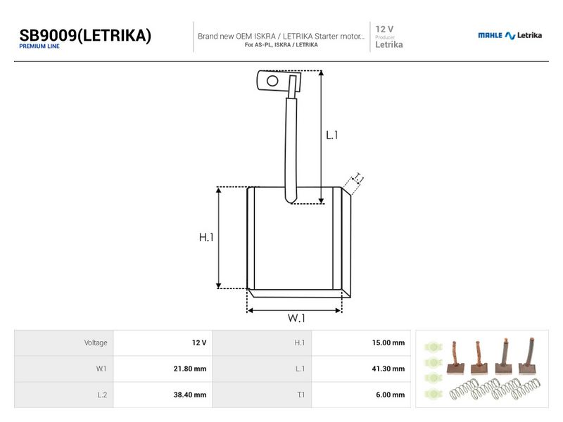 Süsinikuhari, starter, AS-PL SB9009(LETRIKA)