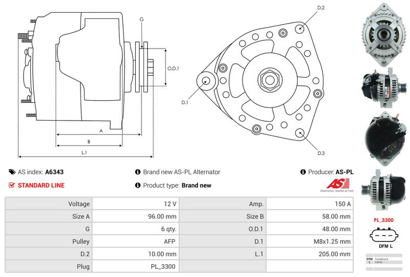 AS-PL A6343 Alternator