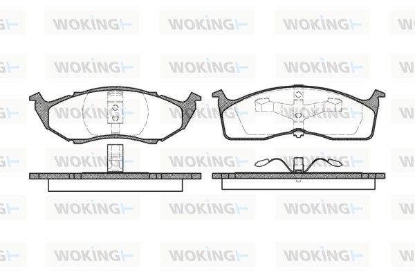 Комплект гальмівних накладок, дискове гальмо, Woking P7103.00