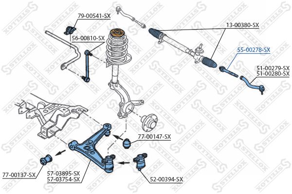 STELLOX 55-00278-SX Inner Tie Rod