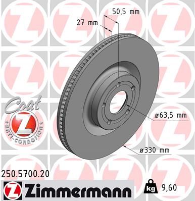 Гальмівний диск, Zimmermann 250.5700.20