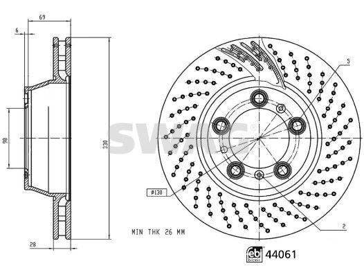 SWAG 33 10 7308 Brake Disc