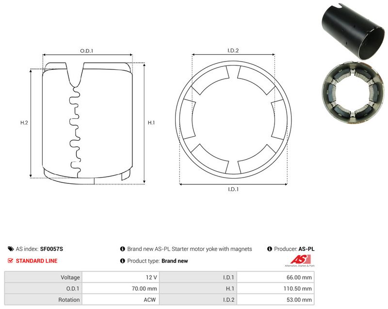 AS-PL SF0057S Field Winding, starter