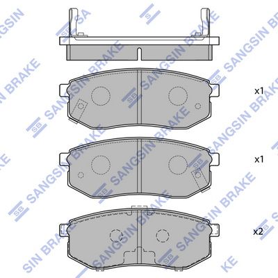 Комплект гальмівних накладок, дискове гальмо, Hi-Q SP1054R