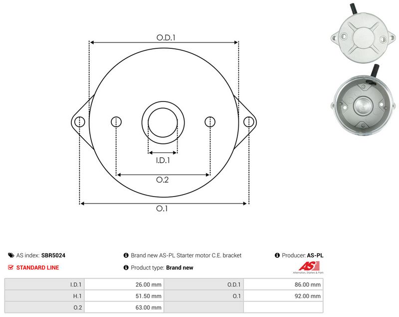AS-PL SBR5024 Starter Lid, carburettor