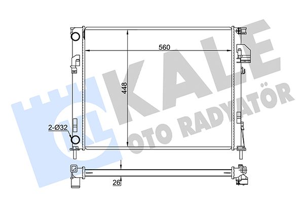 KALE RENAULT радиатор охлаждения Trafic II, Opel Vivaro, Nissan 1.9dCi/2.0 01-