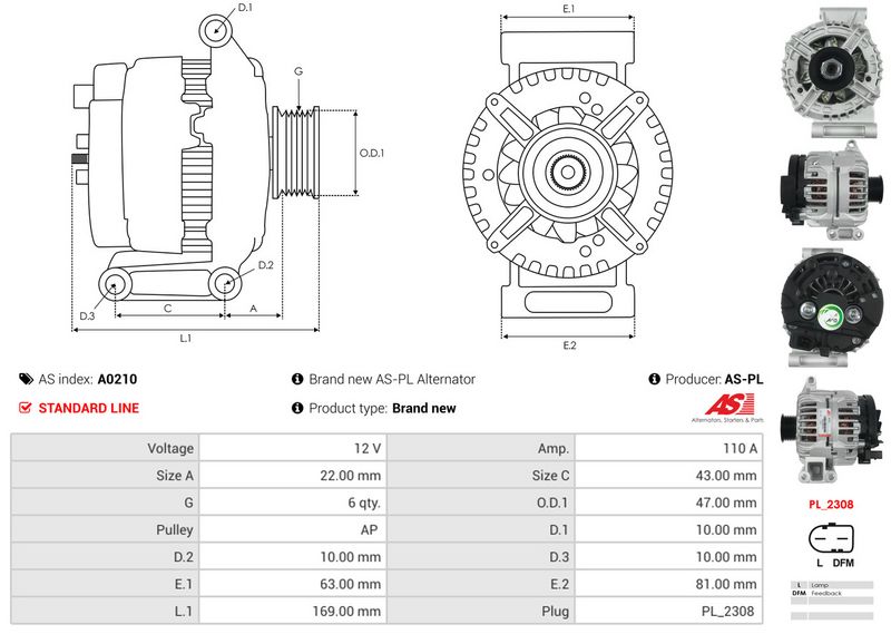 AS-PL A0210 Alternator